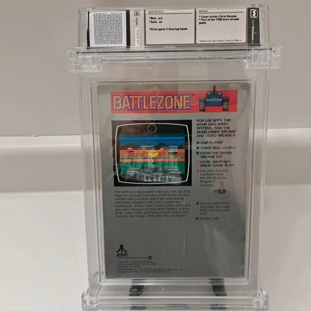 BATTLEZONE Video Game WATA Graded 6.5 💥 Brand New Factory Sealed Atari 2600